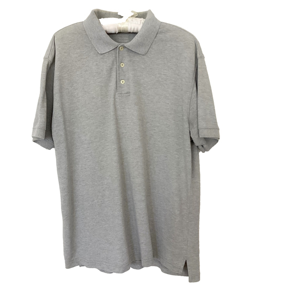Branded Men's Light Gray Polo Golf Shirt Short Sleeves Size Large - Picture 1 of 3
